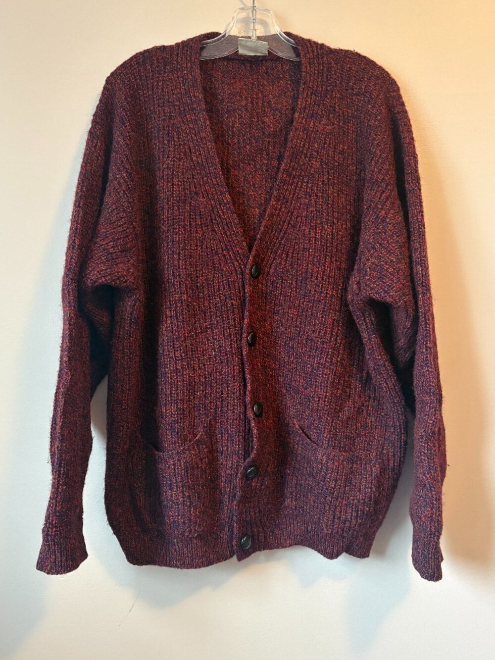 Byford Vintage Pure Wool Chunky Cardigan Sweater Unisex X-Large XL